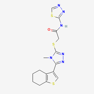 2-{[4-methyl-5-(4,5,6,7-tetrahydro-1-benzothien-3-yl)-4H-1,2,4-triazol-3-yl]thio}-N-1,3,4-thiadiazol-2-ylacetamide