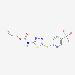 molecular formula C12H9F3N4O2S2 B428135 Allyl 5-{[5-(trifluoromethyl)-2-pyridinyl]sulfanyl}-1,3,4-thiadiazol-2-ylcarbamate 