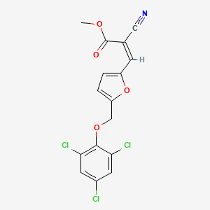molecular formula C16H10Cl3NO4 B4281354 methyl 2-cyano-3-{5-[(2,4,6-trichlorophenoxy)methyl]-2-furyl}acrylate 