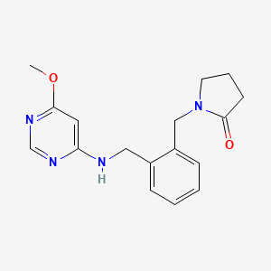 molecular formula C17H20N4O2 B4281360 1-(2-{[(6-methoxypyrimidin-4-yl)amino]methyl}benzyl)pyrrolidin-2-one 