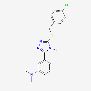 molecular formula C18H19ClN4S B4281389 (3-{5-[(4-chlorobenzyl)thio]-4-methyl-4H-1,2,4-triazol-3-yl}phenyl)dimethylamine 