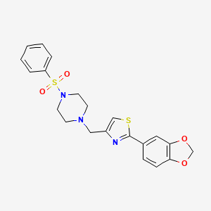 1-{[2-(1,3-benzodioxol-5-yl)-1,3-thiazol-4-yl]methyl}-4-(phenylsulfonyl)piperazine