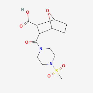 molecular formula C13H20N2O6S B4281397 3-{[4-(methylsulfonyl)-1-piperazinyl]carbonyl}-7-oxabicyclo[2.2.1]heptane-2-carboxylic acid 