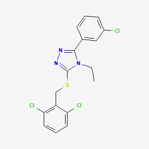 3-(3-chlorophenyl)-5-[(2,6-dichlorobenzyl)thio]-4-ethyl-4H-1,2,4-triazole