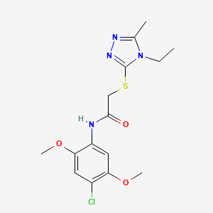 N-(4-chloro-2,5-dimethoxyphenyl)-2-[(4-ethyl-5-methyl-4H-1,2,4-triazol-3-yl)thio]acetamide