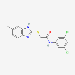 molecular formula C16H13Cl2N3OS B4281431 N-(3,5-dichlorophenyl)-2-[(5-methyl-1H-benzimidazol-2-yl)thio]acetamide 