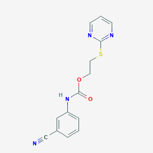 molecular formula C14H12N4O2S B428144 2-(2-Pyrimidinylsulfanyl)ethyl 3-cyanophenylcarbamate 