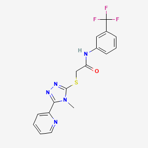 molecular formula C17H14F3N5OS B4281453 2-{[4-methyl-5-(2-pyridinyl)-4H-1,2,4-triazol-3-yl]thio}-N-[3-(trifluoromethyl)phenyl]acetamide 
