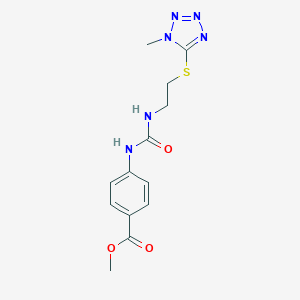 molecular formula C13H16N6O3S B428148 methyl 4-{[({2-[(1-methyl-1H-tetraazol-5-yl)sulfanyl]ethyl}amino)carbonyl]amino}benzoate 