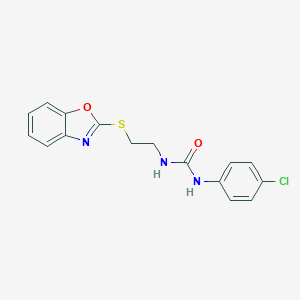 molecular formula C16H14ClN3O2S B428149 N-[2-(1,3-benzoxazol-2-ylsulfanyl)ethyl]-N'-(4-chlorophenyl)urea 