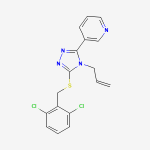 molecular formula C17H14Cl2N4S B4281512 3-{4-allyl-5-[(2,6-dichlorobenzyl)thio]-4H-1,2,4-triazol-3-yl}pyridine 
