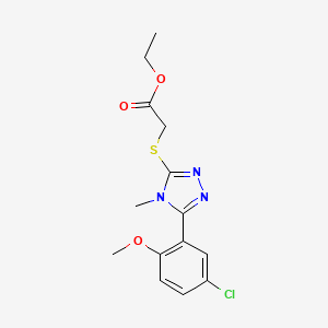 molecular formula C14H16ClN3O3S B4281514 ethyl {[5-(5-chloro-2-methoxyphenyl)-4-methyl-4H-1,2,4-triazol-3-yl]thio}acetate 