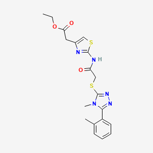 ethyl {2-[({[4-methyl-5-(2-methylphenyl)-4H-1,2,4-triazol-3-yl]thio}acetyl)amino]-1,3-thiazol-4-yl}acetate