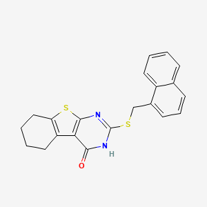 molecular formula C21H18N2OS2 B4281540 2-[(1-naphthylmethyl)thio]-5,6,7,8-tetrahydro[1]benzothieno[2,3-d]pyrimidin-4(3H)-one 