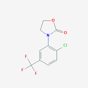 molecular formula C10H7ClF3NO2 B428155 3-[2-Chloro-5-(trifluoromethyl)phenyl]-1,3-oxazolidin-2-one 