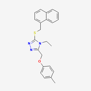 molecular formula C23H23N3OS B4281554 4-ethyl-3-[(4-methylphenoxy)methyl]-5-[(1-naphthylmethyl)thio]-4H-1,2,4-triazole 