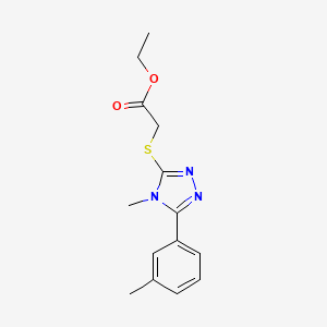 molecular formula C14H17N3O2S B4281577 ethyl {[4-methyl-5-(3-methylphenyl)-4H-1,2,4-triazol-3-yl]thio}acetate 