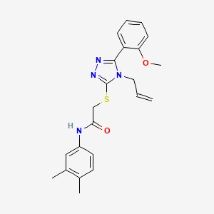 molecular formula C22H24N4O2S B4281588 2-{[4-allyl-5-(2-methoxyphenyl)-4H-1,2,4-triazol-3-yl]thio}-N-(3,4-dimethylphenyl)acetamide 