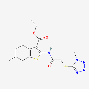 molecular formula C16H21N5O3S2 B4281598 ethyl 6-methyl-2-({[(1-methyl-1H-tetrazol-5-yl)thio]acetyl}amino)-4,5,6,7-tetrahydro-1-benzothiophene-3-carboxylate 