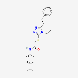 2-{[4-ethyl-5-(2-phenylethyl)-4H-1,2,4-triazol-3-yl]thio}-N-(4-isopropylphenyl)acetamide