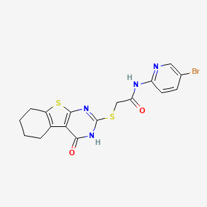molecular formula C17H15BrN4O2S2 B4281614 N-(5-bromo-2-pyridinyl)-2-[(4-oxo-3,4,5,6,7,8-hexahydro[1]benzothieno[2,3-d]pyrimidin-2-yl)thio]acetamide 
