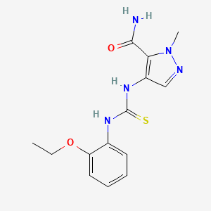 molecular formula C14H17N5O2S B4281616 4-({[(2-ethoxyphenyl)amino]carbonothioyl}amino)-1-methyl-1H-pyrazole-5-carboxamide 