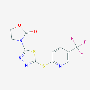 3-(5-{[5-(Trifluoromethyl)-2-pyridinyl]sulfanyl}-1,3,4-thiadiazol-2-yl)-1,3-oxazolidin-2-one