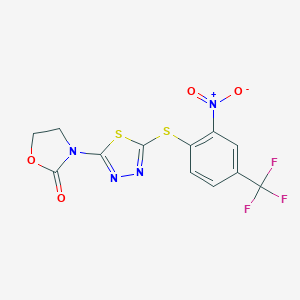 3-(5-{[2-Nitro-4-(trifluoromethyl)phenyl]sulfanyl}-1,3,4-thiadiazol-2-yl)-1,3-oxazolidin-2-one