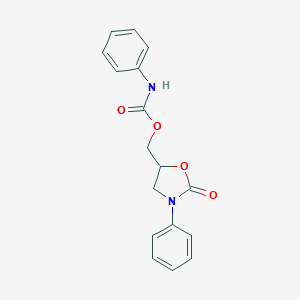 (2-Oxo-3-phenyl-1,3-oxazolidin-5-yl)methyl phenylcarbamate