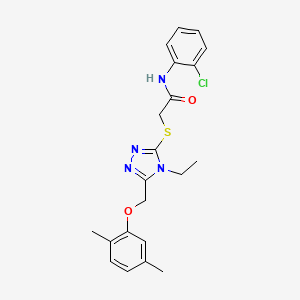 molecular formula C21H23ClN4O2S B4281673 N-(2-chlorophenyl)-2-({5-[(2,5-dimethylphenoxy)methyl]-4-ethyl-4H-1,2,4-triazol-3-yl}thio)acetamide 