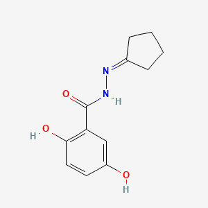 molecular formula C12H14N2O3 B4281684 N'-cyclopentylidene-2,5-dihydroxybenzohydrazide 