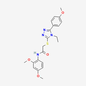 molecular formula C21H24N4O4S B4281699 N-(2,4-dimethoxyphenyl)-2-{[4-ethyl-5-(4-methoxyphenyl)-4H-1,2,4-triazol-3-yl]thio}acetamide 