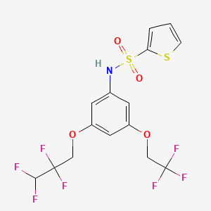 molecular formula C15H12F7NO4S2 B4281708 N-[3-(2,2,3,3-tetrafluoropropoxy)-5-(2,2,2-trifluoroethoxy)phenyl]-2-thiophenesulfonamide 
