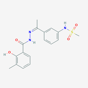 molecular formula C17H19N3O4S B4281727 N-{3-[N-(2-hydroxy-3-methylbenzoyl)ethanehydrazonoyl]phenyl}methanesulfonamide 
