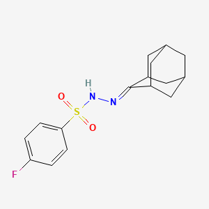 molecular formula C16H19FN2O2S B4281729 4-fluoro-N'-tricyclo[3.3.1.1~3,7~]dec-2-ylidenebenzenesulfonohydrazide 