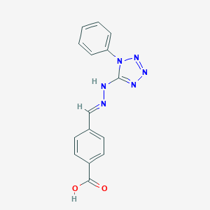 4-[2-(1-phenyl-1H-tetraazol-5-yl)carbohydrazonoyl]benzoic acid