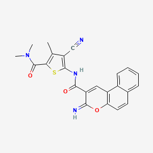 molecular formula C23H18N4O3S B4281759 N-{3-cyano-5-[(dimethylamino)carbonyl]-4-methyl-2-thienyl}-3-imino-3H-benzo[f]chromene-2-carboxamide 