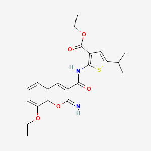 molecular formula C22H24N2O5S B4281774 ethyl 2-{[(8-ethoxy-2-imino-2H-chromen-3-yl)carbonyl]amino}-5-isopropyl-3-thiophenecarboxylate 