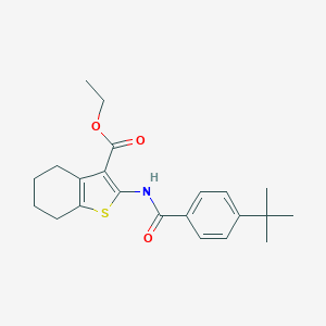 molecular formula C22H27NO3S B428178 Ethyl 2-[(4-tert-butylbenzoyl)amino]-4,5,6,7-tetrahydro-1-benzothiophene-3-carboxylate CAS No. 312915-81-4