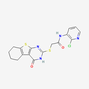 molecular formula C17H15ClN4O2S2 B4281800 N-(2-chloro-3-pyridinyl)-2-[(4-oxo-3,4,5,6,7,8-hexahydro[1]benzothieno[2,3-d]pyrimidin-2-yl)thio]acetamide 