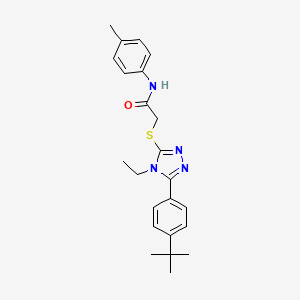 molecular formula C23H28N4OS B4281801 2-{[5-(4-tert-butylphenyl)-4-ethyl-4H-1,2,4-triazol-3-yl]thio}-N-(4-methylphenyl)acetamide 