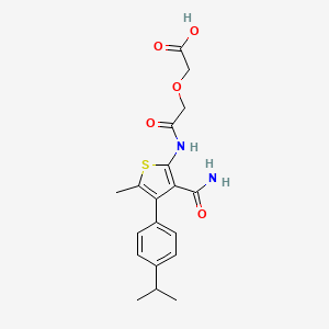 molecular formula C19H22N2O5S B4281819 (2-{[3-(aminocarbonyl)-4-(4-isopropylphenyl)-5-methyl-2-thienyl]amino}-2-oxoethoxy)acetic acid 
