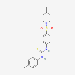 molecular formula C21H27N3O2S2 B4281826 N-(2,4-dimethylphenyl)-N'-{4-[(4-methyl-1-piperidinyl)sulfonyl]phenyl}thiourea 