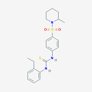 molecular formula C21H27N3O2S2 B4281830 N-(2-ethylphenyl)-N'-{4-[(2-methyl-1-piperidinyl)sulfonyl]phenyl}thiourea 