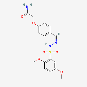 2-(4-{2-[(2,5-dimethoxyphenyl)sulfonyl]carbonohydrazonoyl}phenoxy)acetamide
