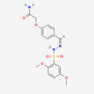 molecular formula C17H19N3O6S B4281838 2-(4-{2-[(2,5-dimethoxyphenyl)sulfonyl]carbonohydrazonoyl}phenoxy)acetamide 