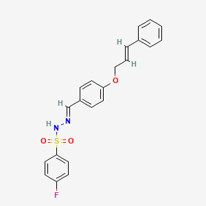 molecular formula C22H19FN2O3S B4281840 4-fluoro-N'-{4-[(3-phenyl-2-propen-1-yl)oxy]benzylidene}benzenesulfonohydrazide 
