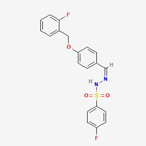 molecular formula C20H16F2N2O3S B4281845 4-fluoro-N'-{4-[(2-fluorobenzyl)oxy]benzylidene}benzenesulfonohydrazide 