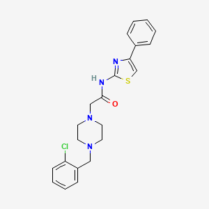 molecular formula C22H23ClN4OS B4281852 2-[4-(2-chlorobenzyl)-1-piperazinyl]-N-(4-phenyl-1,3-thiazol-2-yl)acetamide 