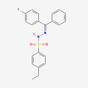 molecular formula C21H19FN2O2S B4281888 4-ethyl-N'-[(4-fluorophenyl)(phenyl)methylene]benzenesulfonohydrazide 